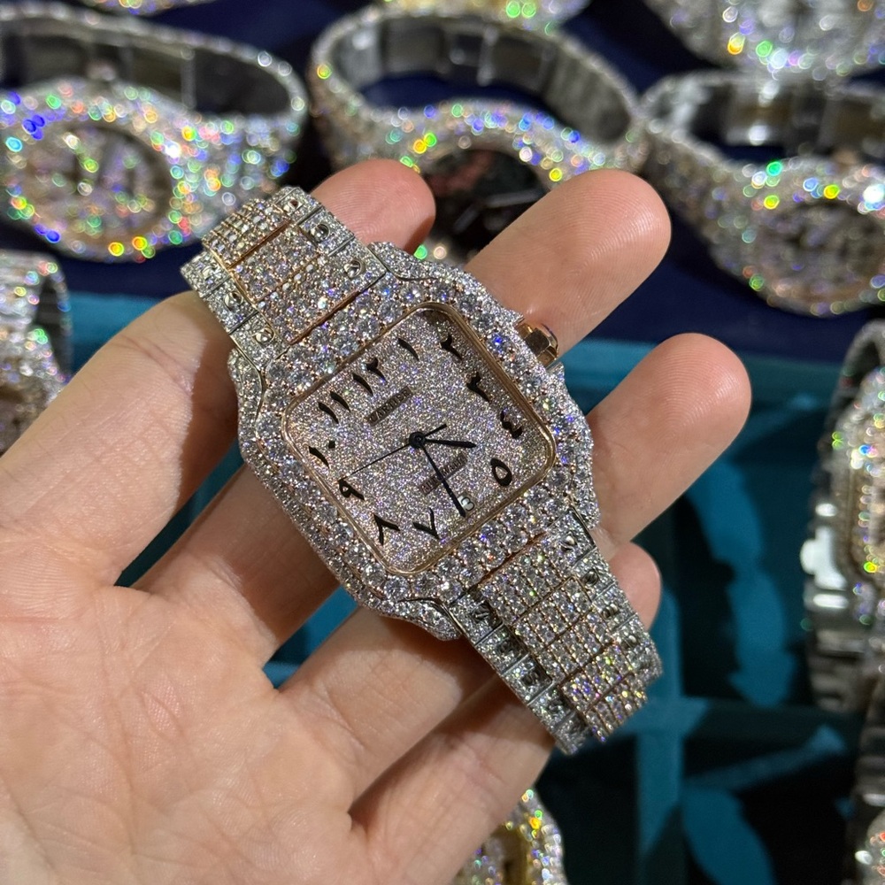 Two tone rose gold Moissanite Bustdown